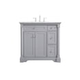 thumbnail image 3 of Elegant Decor Clarence 36" Solid Wood and Metal Single Bathroom Vanity in Gray, 3 of 8
