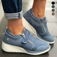 thumbnail image 3 of Hevirgo Women Casual Magic Tape Zipper Wedge Shoes Anti Skid Platform Sneakers Footwear,Grey 41, 3 of 10