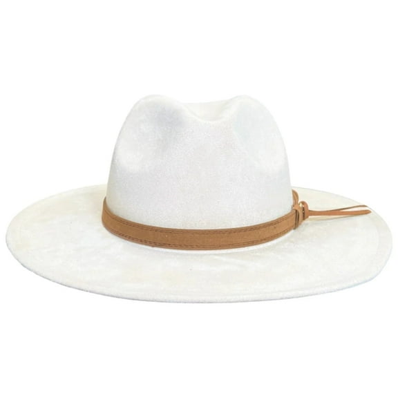 Woman's Off White Faux Suede Hat