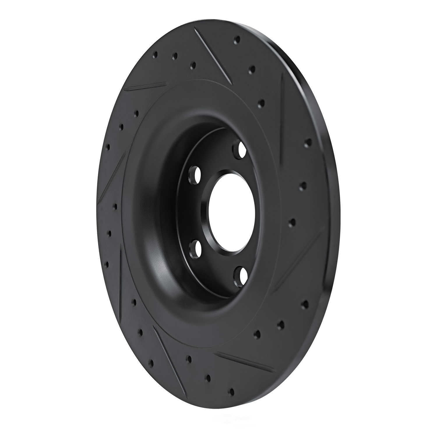 Dynamic Friction Company 633-27058L DFC Brake Rotor - Drilled And Slotted - Black