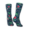 thumbnail image 5 of Uemuo Christmas Pattern Women's Crew Socks, Soft Durable Breathable Moisture-Wicking with Odor Control Cotton socks, 5 of 9