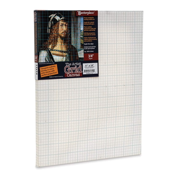 Masterpiece Artist Grid Canvas, 11 X 14 in, Blue Line