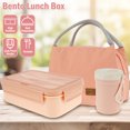 thumbnail image 4 of Retrok Bento Lunch Box with Compartments Leak Proof Lunch Storage Box Portable Bento Box Container Dishwasher Freezer Microwave Safe Lunch Container with Thermal Bag Cutlery Cup Cloth (Pink), 4 of 10