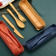 thumbnail image 1 of Xihbxyly Juego de Cuchillo, Tenedor y Cuchara de Paja de Trigo, Vajilla Ecológica para Acampar, Diseño Ligero y Portátil, Cómodo y Ergonómico, Ideal para Picnics Al Aire Libre, Práctico Estuche de Al, 1 of 7