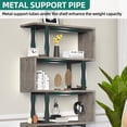 thumbnail image 2 of 5-Tier S-Shaped Bookshelf, Geometric Bookcase Wooden Z-Shelf Storage Modern Open Shelving, Freestanding Display Bookshelf for Living Room Home Office, Gray, 2 of 8