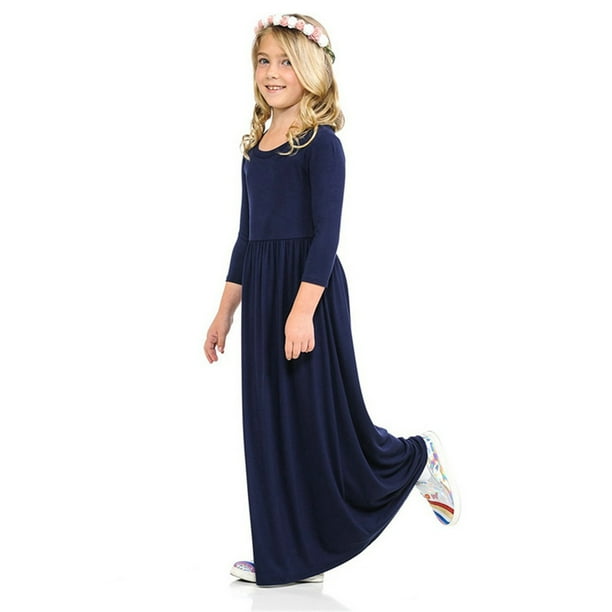 nsendm Big Kid dress Girl Dress Size 16 Kids Toddler Girls Dress Above Knee Dress Long Sleeve Solid Long Dress Floral Short Sleeve Girls Clothes Dark