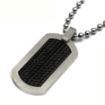 thumbnail image 2 of Titanium Kay Black Titanium Cable High Polish Finish Military Style Dog Tag Pendant with 18" Bead Chain, 2 of 4
