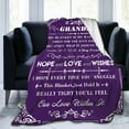 thumbnail image 2 of Grandma Birthday Gifts Grandma Blanket Throw Blanket Grandma Gifts for Grandmother Soft Purple Flannel Blanket Sofa Blanket Durable Travel Blanket Grandma Gifts from Grandchildren 80"X60", 2 of 6