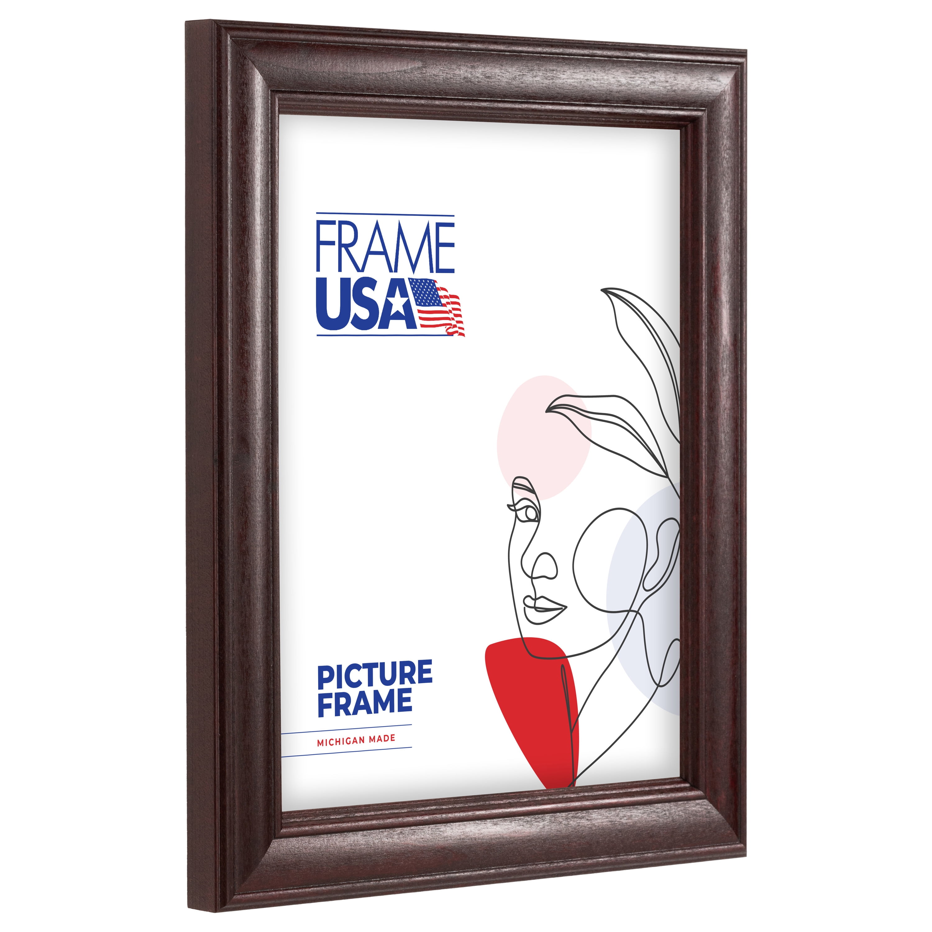 18x24 Picture Frame, Red Americana 59504–026, 1.25 Inch Wood with Plexiglass, Wall Display