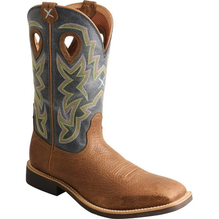

Men s Twisted X MTH0026 Top Hand Cowboy Boot Peanut Distressed/Navy Leather 11 2E