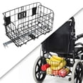 thumbnail image 1 of Wheelchair Rear Basket Folding Durable Large Metal Basket for Seniors Travel Long Bracket, 1 of 8