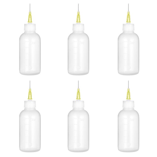 ULTNICE 6 uds aplicador de punta de aguja de precisión multiusos botellas exprimibles dispensador de gotero de pegamento líquido