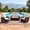 Brown/Beige, variant on LayinSun 3 Pieces Oversized Wicker Outdoor Recliner Sofa Set, Reclining Loveseat Lounge Chairs with Console and 6-inch Cushions