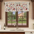 thumbnail image 6 of Watercolor Flowers Curtain Valances for Windows, Kitchen Valance Window Treatments Panel 2 Pack, Rustic Spring Floral Botanical Beige Rod Pocket Short Curtains for Bathroom Bedroom 42 x 18 Inch, 6 of 8