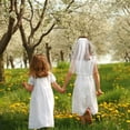 thumbnail image 3 of Velo de novia de tul con perlas y peineta para mujer, ideal para fotografía de novia, niña de las flores y fiesta de bodas (blanco), 3 of 7