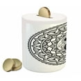 thumbnail image 2 of Ying Yang Piggy Bank, Ornate with Lace Style Blossom Patterns Inspirational Far Eastern Print, Ceramic Coin Bank Money Box for Cash Saving, 3.6" X 3.2", Black White, by Ambesonne, 2 of 4