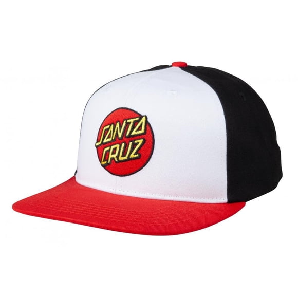 Gorra Santa Cruz Classic Dot Snapback Blanca Negra Roja