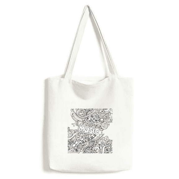Violin Rock Music Winding Painting Tote Canvas Bag Shopping Satchel Casual Handbag