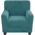 thumbnail image 1 of Couch Cover Velvet Plush Sofa Slipcover (Chair, Peacock Blue), 1 of 7