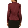 thumbnail image 3 of INSPIRE CHIC Women's Point Collar Button Up Long Sleeve Satin Office Business Casual Shirt, 3 of 6