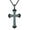 Cross-Zircon Turrquoise, variant on Leander Sterling Silver Celtic Cross Pendant Necklace, 925 Chain