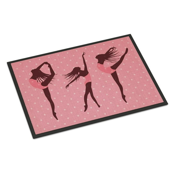 Dancers Linen Pink Polkadots Door Mat