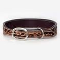 thumbnail image 3 of Medium Strong Genuine Leather Dog Collar Beaded Hand Tooled Hilason, 3 of 4