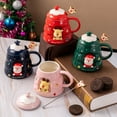 thumbnail image 6 of Zatoumnr Large Capacity Christmas Ceramic Mug, Cute with Spoon and Lid, Household Water Cup for Christmas Christmas Decorations Indoor Outdoor Christmas Gifts for Women Men Family, 6 of 7