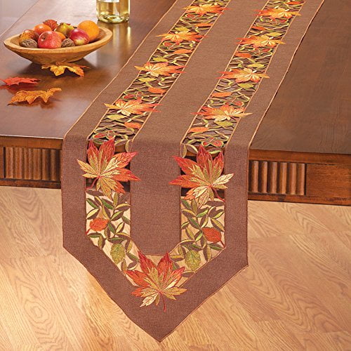 Elegant Fall Table Linens Brown Runner