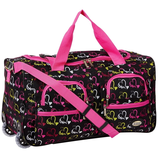 Rockland unisex adult Rolling Duffel Bag, Heart1, 22-Inch US