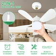 thumbnail image 3 of Watfal 19.7" Ceiling Fans with Lights, Dimmable Flush Mount Light with Remote Control, 3 Colors and 4 Wind Speeds, Quiet Fan Lamp Air Circulator E26/27 Screw in for Modern Room 26W, 3 of 9