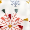 thumbnail image 3 of HGTV Home Collection by National Tree Company Christmas Pillow, White, Velvet, Snowflake, Embroidered, Multicolor Snowflakes, Tassles, 18 Inch, 3 of 4