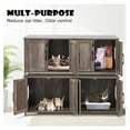 thumbnail image 5 of Cat Litter Box Enclosure for 2 Cats - Litter Box Furniture with Lockable Door,Wooden Cat Washroom Furniture with Double Room,Cat House,Hideaway Litter Box,Greige, 5 of 7