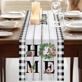 thumbnail image 3 of Vintage Farmhouse Burlap Cotton Table Runner 13x90 Inches Long, Farm Palm Leaves Floral Plaid Wooden Gray Farmhouse Table Runners, Outdoor Dining Tablecloths Decor for Baby Shower/Party/Wedding, 3 of 8
