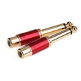 thumbnail image 4 of 6.35mm 1/4 inch Male Mono to Female Interconnect Audio Adapter Conversion Plug (Red 2 Pack), 4 of 6