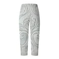 thumbnail image 4 of QATAINLAV Womens Summer Linen Beach Pants Casual Elastic Waist Tulips Hem Cropped Trousers Plus Size Fashion Print Harem Pants with Pockets Multicolor M, 4 of 6