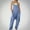 Blue, variant on Jumpsuits For Women Casual Baggy Overalls Sleeveless Long Pants One Piece Jumpsuits Crewneck Vacation Beach Summer Rompers For Women S