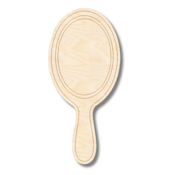 Unfinished Wood Etched Mirror Shape 3" / 1/4"