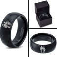 thumbnail image 4 of Tungsten Yin Yang Couple Child Band Ring 8mm Men Women Comfort Fit Black Dome Polished, 4 of 4