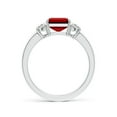 thumbnail image 2 of ANGARA Lab Grown 3 Ct Emerald-Cut Ruby and Half Moon Diamond Three Stone Ring for Women in 14K White Gold (Size-9x7mm) | July Birthstone, Anniversary, Jewelry Gift for Women | Lab-Grown Ruby Ring, 2 of 8