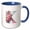 Blue/White, variant on 3drose, Alluring Letter K. Floral Monogram, Decorated with Rose Flowers Art, 11oz Magic Transforming Mug