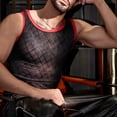 thumbnail image 5 of QSAWXQZ Men's Mesh Tank Top Crew Neck Sleeveless Sheer Net Shirt Casual Layer for Party Free Size, 5 of 7