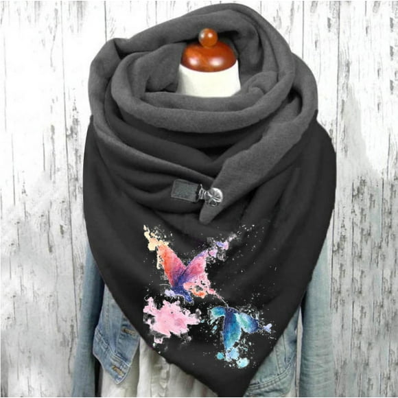 Bufanda estampada de moda, chal cálido simple y grueso Manténgase abrigado en las estaciones de otoño e invierno