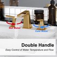 thumbnail image 4 of Boyel Living Bathroom Sink Faucet, Brushed Gold Bath Faucets 3 Holes 2-Handle Waterfall Bathroom Faucet, 4 of 8