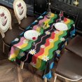 thumbnail image 2 of Pioneer Flower Floral Print Pattern Rectangle Tablecloth 60"x102", Waterproof Polyester Table Cloth, Wipeable Spillproof for Dining Camping Indoor Outdoor, 2 of 6