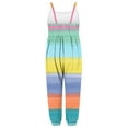 thumbnail image 5 of Odeerbi 1-6 Years Toddler Girls Summer Jumpsuit Colorful Striped Camisole Romper Casual Breathable Comfortable Overalls Strap Bib Overall Pants Playsuit, 5 of 5