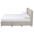 thumbnail image 3 of Baxton Studio Coronado Beige Fabric Queen Size 3-Drawer Storage Platform Bed, 3 of 13