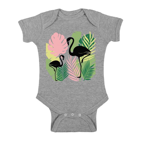 Awkward Styles Black Flamingos Baby Bodysuit Short Sleeve Pink Flamingo Romper for Boys Summer One Piece for Girls Pink Flamingo Romper for Children Flamingo Gifts for Little One Summer Clothing