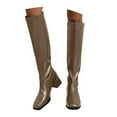 thumbnail image 3 of YLYL Women's Knee High Boots Square Toe Chunky Block Heel Zip up Pull on Wide Calf Boots, 3 of 9