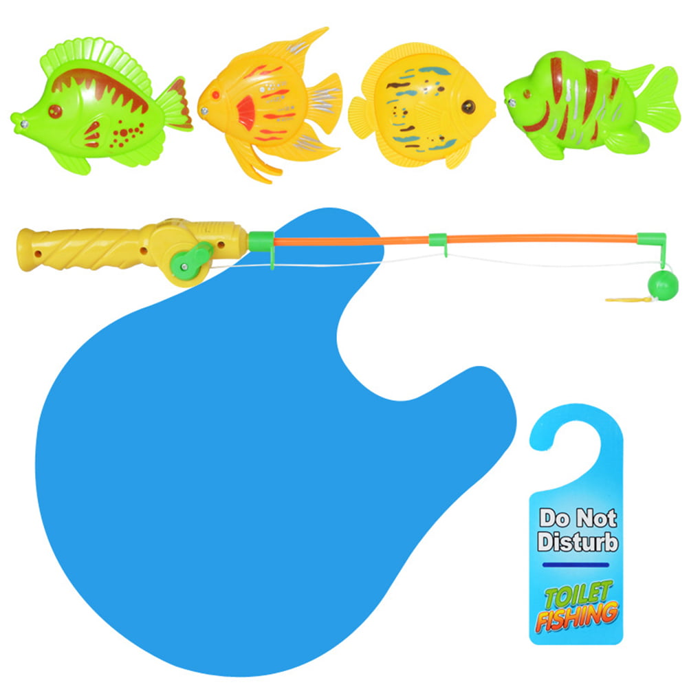 Magnetic Toy Toilet Fishing Game Set Potty Time Fish Game for Adults Kids 